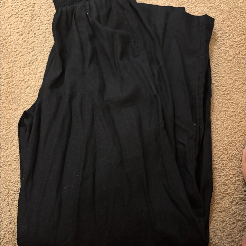 NWT Aerie Black Wide-Leg Linen Pants - XS - Picture 6 of 11